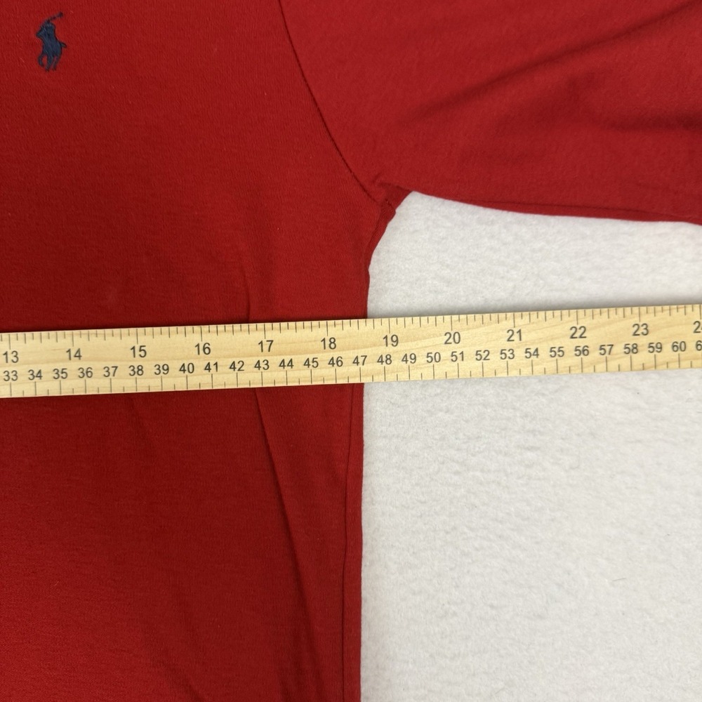 Vintage Polo Ralph Lauren Turtleneck Shirt M Red Cotton Made in USA - Picture 4 of 7